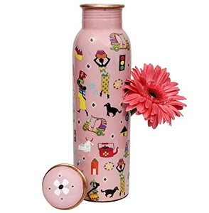 Botella de agua de cobre impresa de alta calidad para gimnasio, Yoga, entrenamiento, uso diario, fiestas, agua hirviendo, aplicable, respetuoso con el medio ambiente - Product Image 3