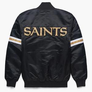 Veste de survêtement en satin personnalisée OEM, corps en satin polyester lisse, poignets en tricot côtelé, commande en gros disponible - Product Image 6