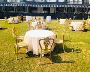 Silla de plástico dorada para banquetes, estilo regio - Product Image 3