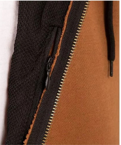 Sweat à capuche polaire zippé personnalisé pour hommes Streetwear Sweat à capuche tricoté à double fermeture éclair en coton polyester à motif solide 2026 - Product Image 4