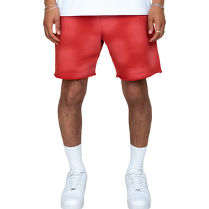 กางเกงขาสั้นผู้ชายแบบลำลองฤดูร้อนผ้าคอตตอนระบายอากาศได้ดีเป็นมิตรกับสิ่งแวดล้อมผ้าเช็ดกรดซีดๆลายพิมพ์ขอบผ้าดิบ - Product Image 2