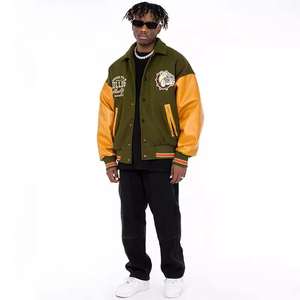 Veste universitaire en cuir de laine personnalisée pour hommes col à capuche en tissu de laine brodé chauffant pour les achats en ligne nouveau design - Product Image 2