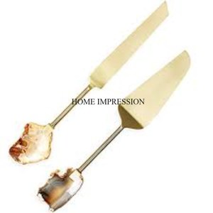 Juego de 3 servidores de pastel y cuchillo de aspecto único para bodas y fiestas, herramientas para pasteles de calidad superior de la India a precios competitivos - Product Image 5