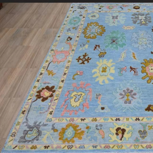 Alfombras modernas de lana hechas a mano de lujo, suaves anudadas a mano, abstractas, personalizables, tamaño 5x8 para el hogar, oficina, hoteles, alfombras de alta calidad - Product Image 1