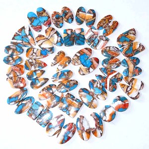 Haute qualité naturel épineux huître cuivre Turquoise paire Quartz pierre précieuse en vrac pour la fabrication de bijoux en gros cuivre Turquoise paire - Product Image 4