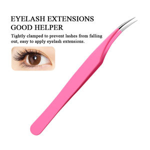 แหนบขนตาสแตนเลสสีดำสำหรับมืออาชีพอุปกรณ์ติดขนตาเพื่อการต่อขนตาใช้ฉลากส่วนตัว - Product Image 4
