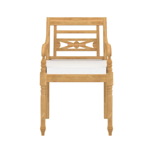 เก้าอี้ไม้สักลายมรดกสมัยใหม่เบาะนุ่มทำด้วยมือทำจากไม้สักเป็นมิตรกับสิ่งแวดล้อมสำหรับใช้ในห้องครัวสวนรับประทานอาหารกลางแจ้ง - Product Image 1