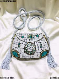 Bolso de mano hecho a mano de mosaico de metal de noche para damas Bolso de mano de mosaico de metal hecho a mano - Product Image 6