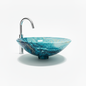 Motif abstrait rond en métal comptoir Art évier luxe Vintage Design dessus de table salle de bain salle de bain bassin usine en gros - Product Image 1