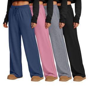 Pantalons de jogging pour femmes à taille haute, amples, décontractés, à jambes larges, avec cordon de serrage, élastiques, pantalons de sport - Product Image 5