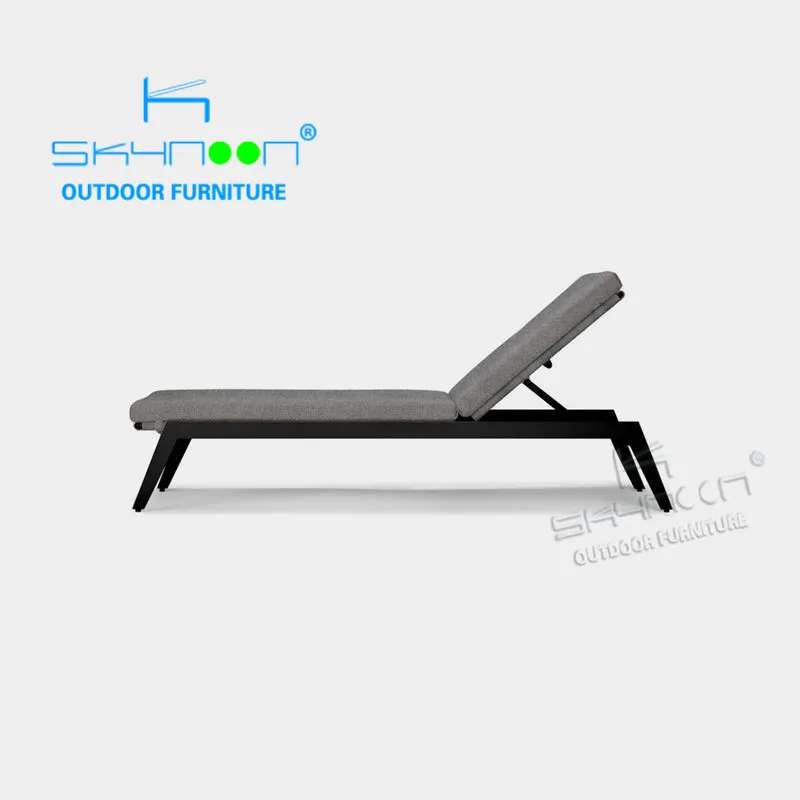 Modern design anti rust chaise longue, powder coated aluminum pool lounge chair, beach hotel swimming pool beds(73038)