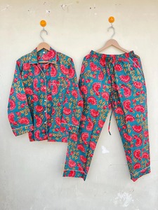 Conjunto de Pijama Vintage de Manga Larga de Algodón Orgánico con Estampado Floral, Ropa de Dormir, Vestido de Noche, Conjunto de Salón Bohemio a Juego - Product Image 5