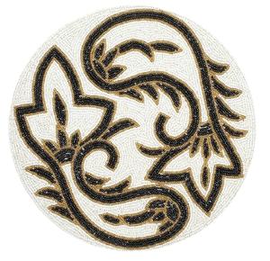 เสื่อปูโต๊ะรับประทานอาหารลายปลาสุดหรูเสื่อรองจานลูกปัดรอบที่รองแก้ว - Product Image 1