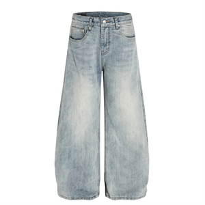 Haute qualité personnalisé ample bleu Baggy jambe large Denim jean personnalisé surdimensionné jean Denim 2025 - Product Image 1