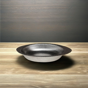 Nueva bandeja de servicio de aluminio con diseño martillado hecho a mano con acabado de níquel para bodas Ramadán Hotel interior y servicio doméstico - Product Image 1