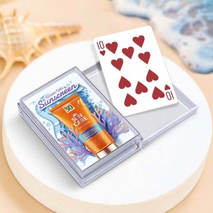 Cartes à jouer personnalisées OEM en papier et plastique S113 format Bridge, boîte en plastique – Cadeau promotionnel de marque pour les soins de la peau, usage familial unique - Product Image 4