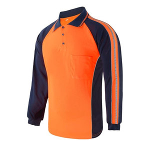 Polo de alta visibilidad de poliéster transpirable Polo de seguridad de malla de refrigeración de manga larga y corta con función térmica y bolsillo - Product Image 6