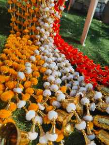พวงมาลัยปอมปอมปอมมีกระดิ่งสำหรับงานแต่งงานอินเดีย diani mesangeet Diwali เม็กซิกันตกแต่งแขวนประตูบ้านการเฉลิมฉลองสีต่างๆ - Product Image 5