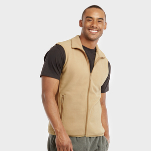 Vente en gros polaire de gymnastique légère et personnalisée de couleur et de taille pour hommes, gilet sans manches chaud d'hiver en polaire respirante de marque pour hommes - Product Image 4