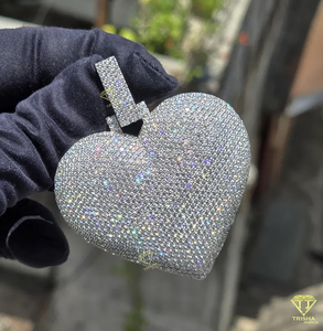Pendentif VVS personnalisé cultivé en laboratoire bijoux hip hop glacés pendentif en argent sterling 925 plaqué or 10 carats cadeau bling personnalisé - Product Image 5