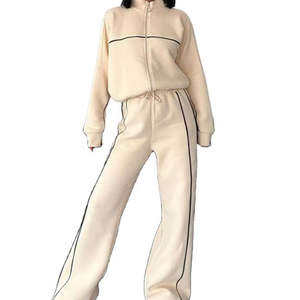 ชุดวอร์ม2ชิ้นแบบลำลองสำหรับทุกเพศชุดออกกำลังกายแบบรูดซิปมีฮู้ดระบายอากาศได้ตามสั่งฤดูใบไม้ผลิแฟชั่น - Product Image 3