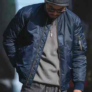 Veste d'hiver vintage à col montant verte, tenue décontractée de vol avec fermeture éclair, vêtements d'extérieur pour le collège, baseball, poches avant pour hommes - Product Image 5