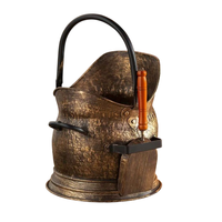 Seau à charbon en cuivre antique, pour la maison et le jardin, de haute qualité, décoratif, de forme ronde, en métal, en fer, seau à charbon, seau à charbon