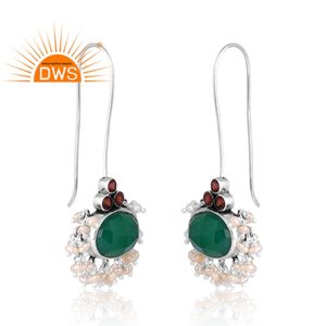 สินค้าใหม่925สเตอริ่งเงินธรรมชาติหลายอัญมณีต่างหูเครื่องประดับที่กำหนดเองสำหรับผู้หญิงของขวัญสำหรับผู้หญิงสำหรับเธอ - Product Image 3