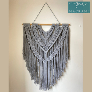 Tenture murale en coton de Bohème fait à la main grand macramé gris Art mobile Design nordique pour la décoration de la maison Style de Construction - Product Image 6