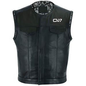 Elegante Chaleco de cuero para hombres Prendas de abrigo de cuero real para motociclistas Diseño clásico con acabado duradero - Product Image 1