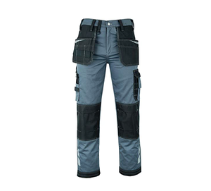 กางเกงคาร์โก้ใส่ทำงานแบบลำลองสำหรับผู้ชายกระเป๋าผ้าแคนวาสแบบมีกระดุมติดกระเป๋าที่หัวเข่าทำจากอินเดีย - Product Image 5