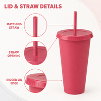Gobelet à café en plastique réutilisable, écologique, sans BPA, avec couvercle, logo personnalisé, cadeau d'entreprise promotionnel, capacité de 601 à 700 ml