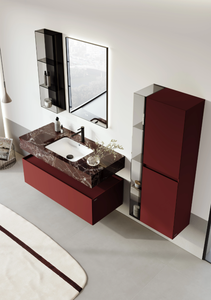 ตู้เก็บของในห้องน้ำหรูหราพร้อมกระจกควันและอ่างล้างจาน - Product Image 6