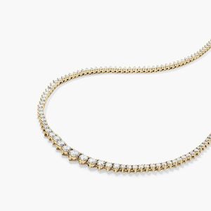 Elegante collar de cadena de tenis de diamante Moissanite de 2,50 MM para mujer oro amarillo 10K compromiso boda clásico regalo de moda - Product Image 1
