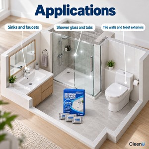 Pastiglie Detergenti per Bagno 10 Pezzi con Flacone Spray Riutilizzabile, Rimuovi-Sporco al Sapone agli Agrumi per Lavabi, Rubinetti, Vetri Doccia - OEM Ingrosso - Product Image 3