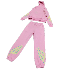 ชุดเซ็ตเสื้อฮู้ดดี้และกางเกงสเวตแพนท์ทรงโอเวอร์ไซส์ ยูนิเซ็กซ์ ระบายอากาศ แห้งเร็ว ผ้าฝ้าย 100% สไตล์ลำลอง ไซส์พลัส ลายพิมพ์เรียบๆ ชุดแทรคสูท สตรีทแวร์ - Product Image 4