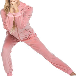 Conjunto Deportivo de Invierno para Mujer con Capucha, Color Sólido, Hecho a Medida, Corte Holgado, 100% Algodón Transpirable, Venta al Por Mayor - Product Image 4