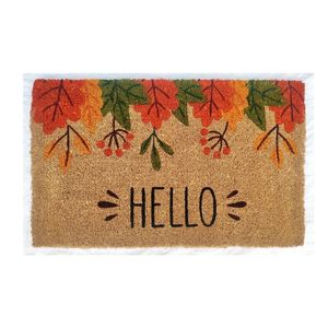 Alfombra de Entrada de Fibra de Coco Resistente de 60x90cm, 15mm de Grosor, con Estampado Floral, Antideslizante, con Base de PVC, para Uso en el Hogar y Hoteles - Product Image 3