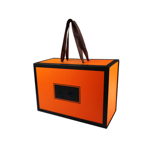 Luxury Collapsible Cardboard Packaging <b>Box</b> with Ribbon Handle for Shoes Clothing Manufacturer Vietnam ISO Certified Factory - Product Image 4