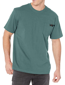 Vente chaude Hommes coton epais Ras Du Cou À Manches Courtes T-shirt 50% Polyester 50% Coton Importé Tirer Sur fermeture Laver À La Machine - Product Image 5