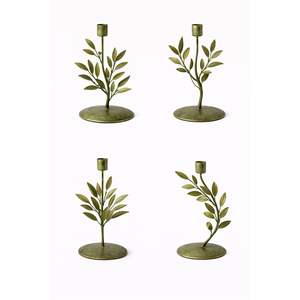 Rustic Olive Branch Metal Candle Holder <b>Vintage</b> Garden Style 1/3-Light Candelabra Table Centerpiece <b>Ornament</b> Candle Holder - Product Image 3