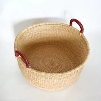 Panier de rangement en jonc de mer tressé à la main, flexible, en gros, panier de pique-nique Bolga, décorations pour la maison, fabrication vietnamienne, directement du fabricant