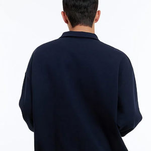 Sweat-shirt de haute qualité en matière douce pour hommes avec col rabattu et fermeture éclair quart de tour / Prix bas avec logo personnalisé Design décontracté - Product Image 5