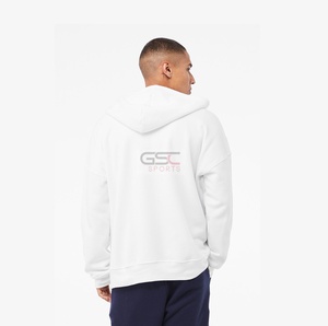 Sudaderas con capucha de moda para hombre, hecho a medida ajustado suéter de lana, estilo de un solo color, en blanco, disponible para personalización - Product Image 6