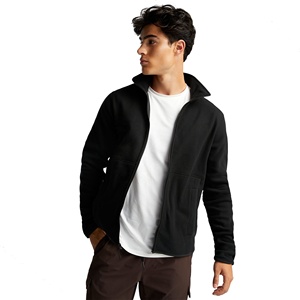 Veste polaire zippée pour homme de qualité supérieure, grande taille, veste d'hiver chaude, OEM, doublure écologique, poignets élastiques, veste softshell - Product Image 4