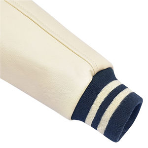 Wholesale <b>Men</b> Custom Canvas Baseball <b>Jacket</b> Breathable Stand Collar <b>Letter</b> Pattern High Street Varsity <b>Jackets</b> - Product Image 6