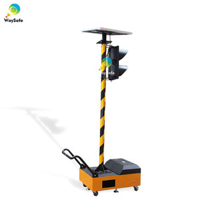 Feux de signalisation mobiles temporaires portables sans fil montés sur remorque, à voie unique, 200 mm, pour travaux routiers - Product Image 4