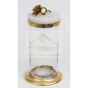 New Food and <b>Masala</b> Storage Container and Canister Kitchenware Tabletop Decorative Spice <b>Box</b> With Glass and Metal Round Shape - Product Image 1