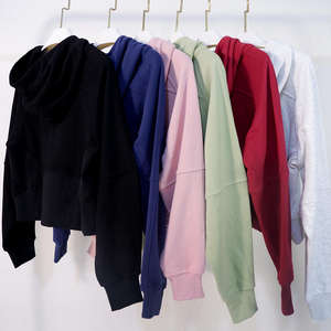 Slim Fit Streetwear <b>Zip</b>-<b>Up</b> <b>Cropped</b> Hoodies for Women's Wholesale Cheap Price Stand Collar & Hood Women Zipper Crop Top <b>Hoodie</b> - Product Image 2