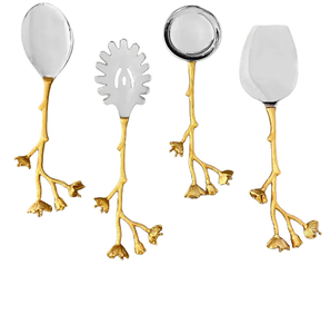 Ensemble de couverts à poignée plaqué or brillant admirable poignée finie brillante accessoires de cuisine et de table pour les mariages - Product Image 1